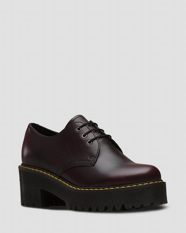 Dr Martens Dámské Boty Na Vysokém Podpatku Shriver Low Vintage Vínové, CZ-521843